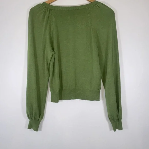 Ann Taylor Factory Green Button Front Cardigan Sweater Womens Size Small - Picture 7 of 7